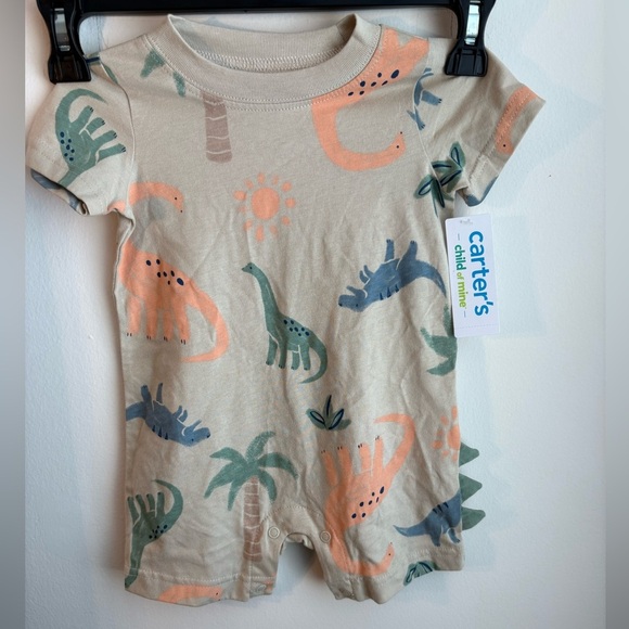 Carter’s baby boy dinosaur romper size 6-9 months NWT - Picture 1 of 3